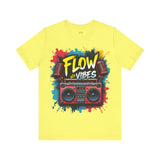 Flow Vibes Graphic T-Shirt – Retro Boombox Hip Hop Style Tee