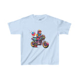 Kid on Bike T-Shirt – Colorful Motorcycle Graphic Tee for Kids