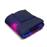 City Rhythm Fleece Blanket – Bold Pink & Blue Urban Beats