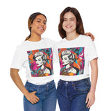 Neon Throwback Retro Tee - Women's Graffiti-Inspired