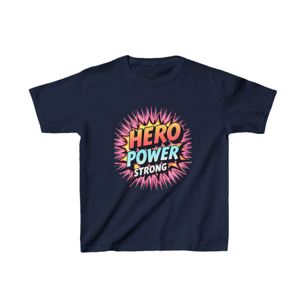 Hero Power Strong T-Shirt - Empowering Kids Tee for Girls Ages 3-12