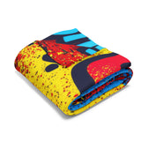 Retro Diva Fleece Blanket – Vibrant Pop Art Fashion