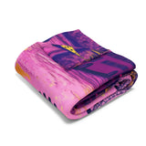 London Dreamscape Fleece Blanket – Bold Pink & Purple City Vibes