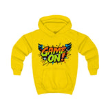 "Game On!" Kids' Hoodie – Fun Comic-Style Design in Red