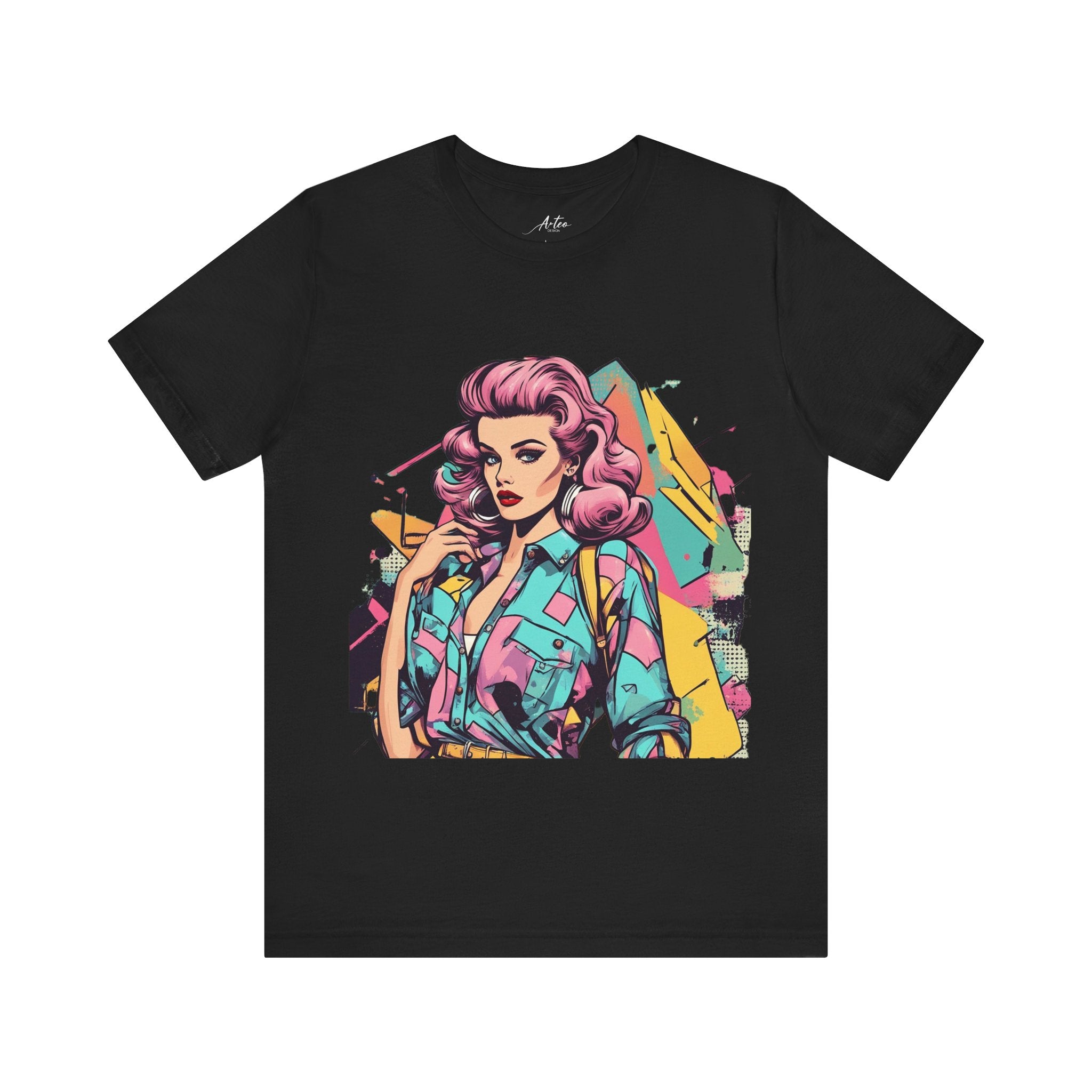 Vibrant 90s Throwback T-Shirt for Women - Retro Pop Art Graphic Tee