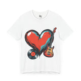 Heart & Music Graphic T-Shirt - Navy Blue Style