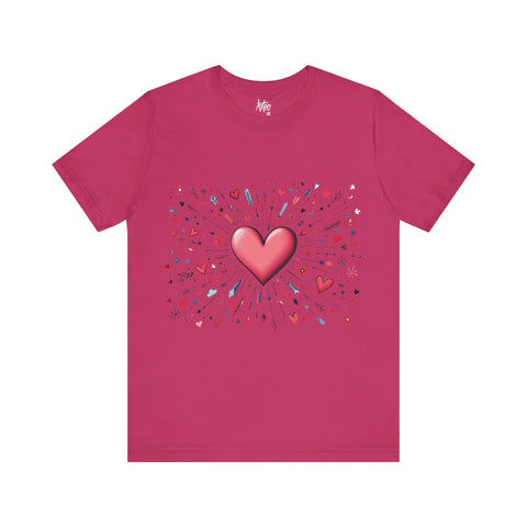 Radiant Heart Graphic T-Shirt - Bold Pink Style