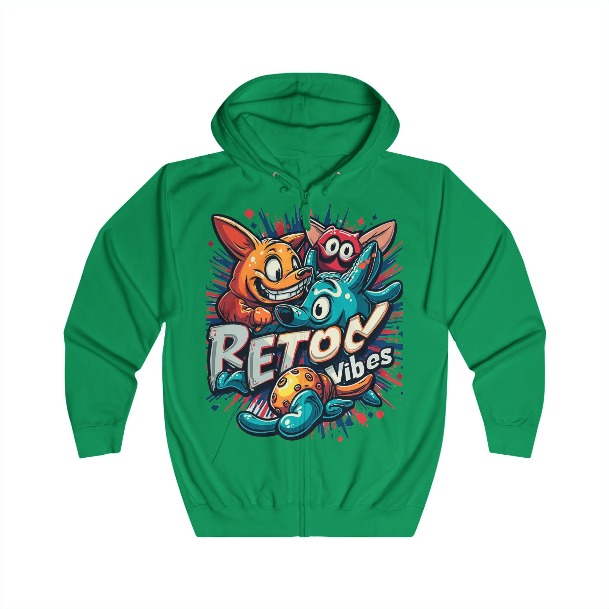 Men’s Retro Vibes Cartoon Hoodie - Vibrant Graphic Design