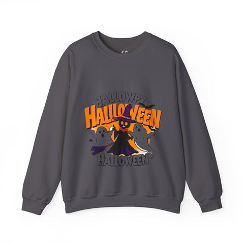 Halloween Sweatshirt – Spooky Witch and Ghosts Design