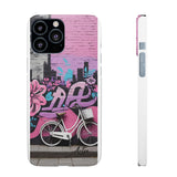 Chic Graffiti Phone Case - Feminine Urban Style for Girls