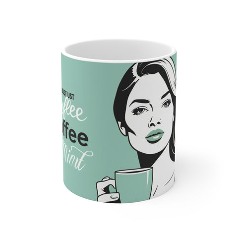 Mint Green Coffee Mug – Elegant Lady Design