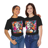 Neon Throwback Retro Tee - Women's Graffiti-Inspired