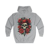 Green Skull and Roses Hoodie – Bold Urban Streetwear Graphic Hoodie