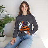 Happy Halloween Sweatshirt – Spooky Ghosts and Pumpkin Design