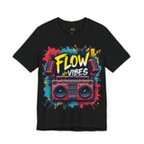 Flow Vibes Graphic T-Shirt – Retro Boombox Hip Hop Style Tee