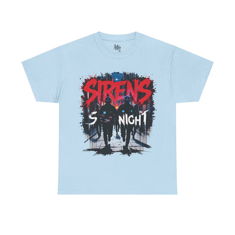 Sirens in the Night T-Shirt – Black Urban Protest Tee UK