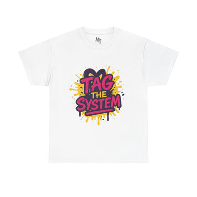 Tag the System T-Shirt – Blue Urban Graffiti Tee UK