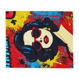 Retro Diva Fleece Blanket – Vibrant Pop Art Fashion