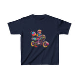 Kid on Bike T-Shirt – Colorful Motorcycle Graphic Tee for Kids