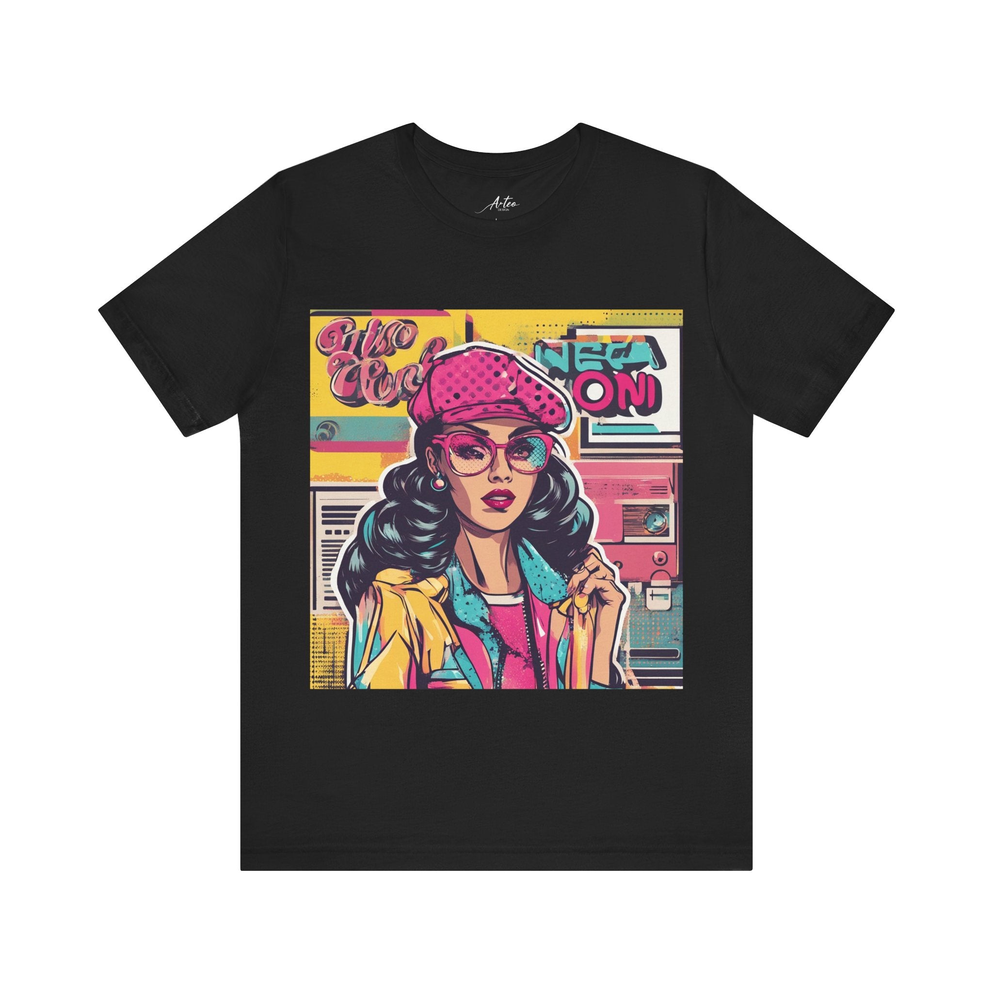 Bold 80s Vintage Tee - Retro Street Style for Women