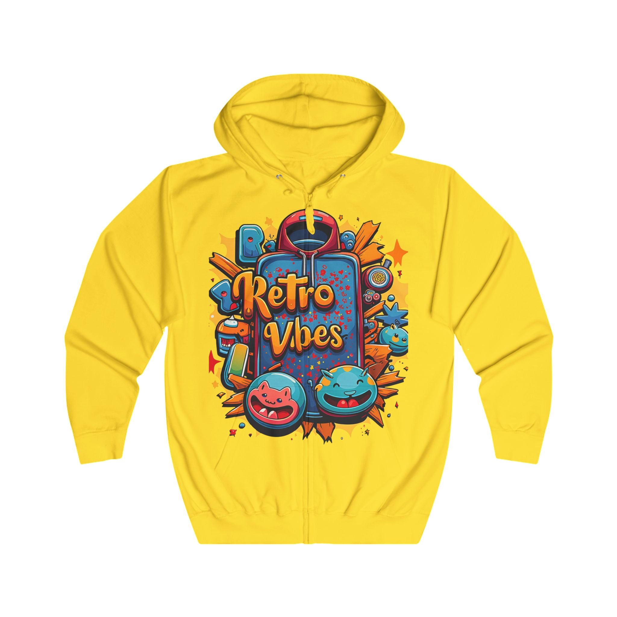 Men's Retro Vibes Hoodie - Vintage Cartoon Streetwear