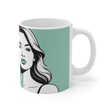 Mint Green Coffee Mug – Elegant Lady Design