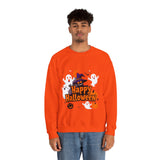 Happy Halloween Sweatshirt – Spooky Ghosts and Pumpkin Design