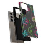 Urban Floral Graffiti Phone Case – Neon Street Art Vibes for iPhone & Samsung