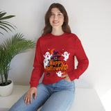 Happy Halloween Sweatshirt – Spooky Ghosts and Pumpkin Design