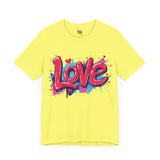 Dynamic Love Graffiti T-Shirt - Black Streetwear Style