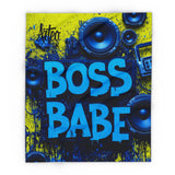 Vibrant Boss Babe Arctic Fleece Blanket | Cozy Decorative Throw for Music Lovers