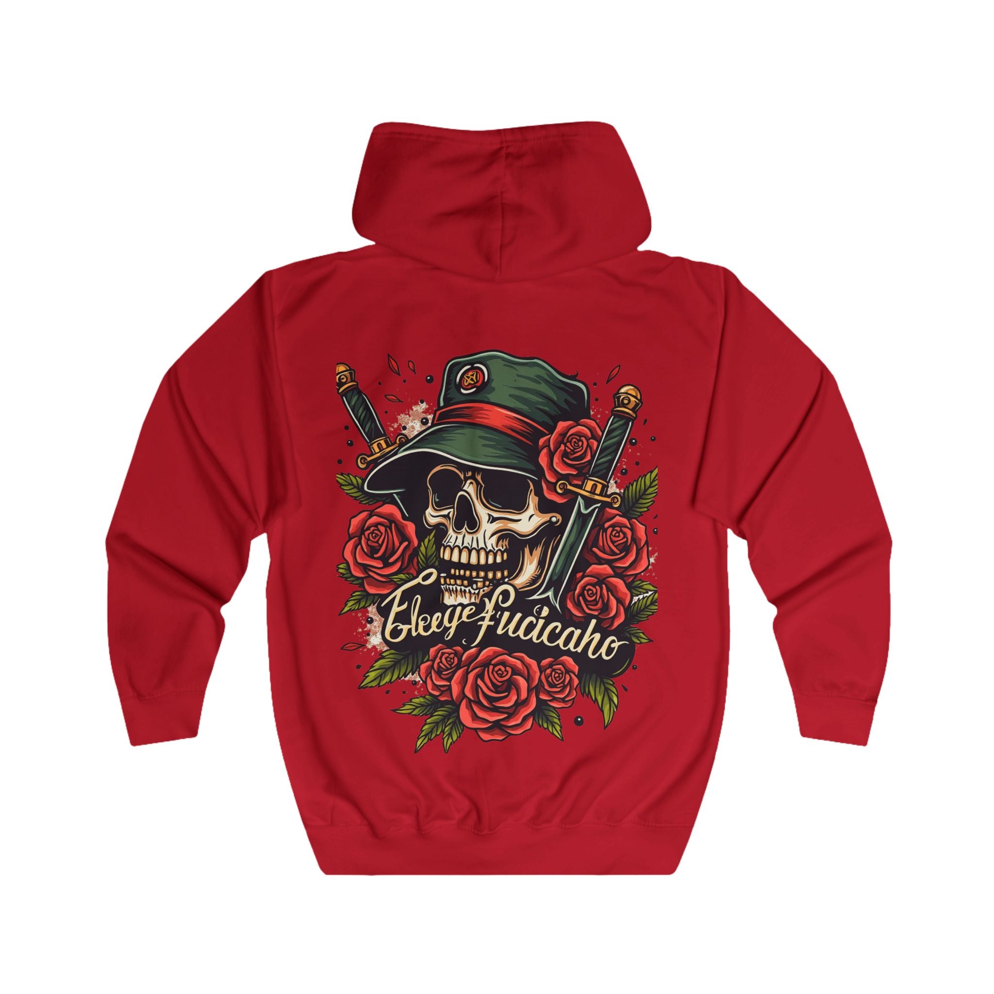 Elevé Fucilacho Hoodie – Skull & Roses Graphic Hoodie