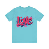 Dynamic Love Graffiti Black T-Shirt - Streetwear Style