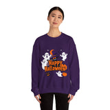 Happy Halloween Sweatshirt – Spooky Ghosts and Pumpkin Design