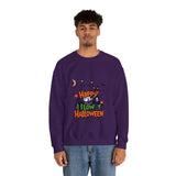 "Happy Halloween" Kids' Sweatshirt – Fun Ghosts & Pumpkin Design in Orange