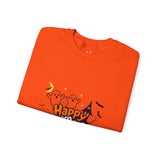 "Happy Halloween" Kids' Sweatshirt – Fun Ghosts & Pumpkin Design in Orange