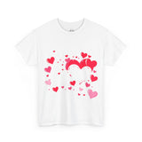 Heart Pattern T-Shirt – Stylish Pink and Red Hearts Design