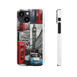 Graffiti Phone Case: London Skyline, Neon Accents, Edgy Styl - Phone Case by Printify | Unique designs from ArteoDesign