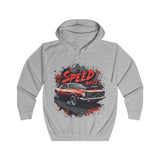 Speed Legend Men's Racing Hoodie - Bold Car Graphic Zip-Up