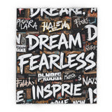 Dream Fearless Collage Blanket – Bold Motivational Words