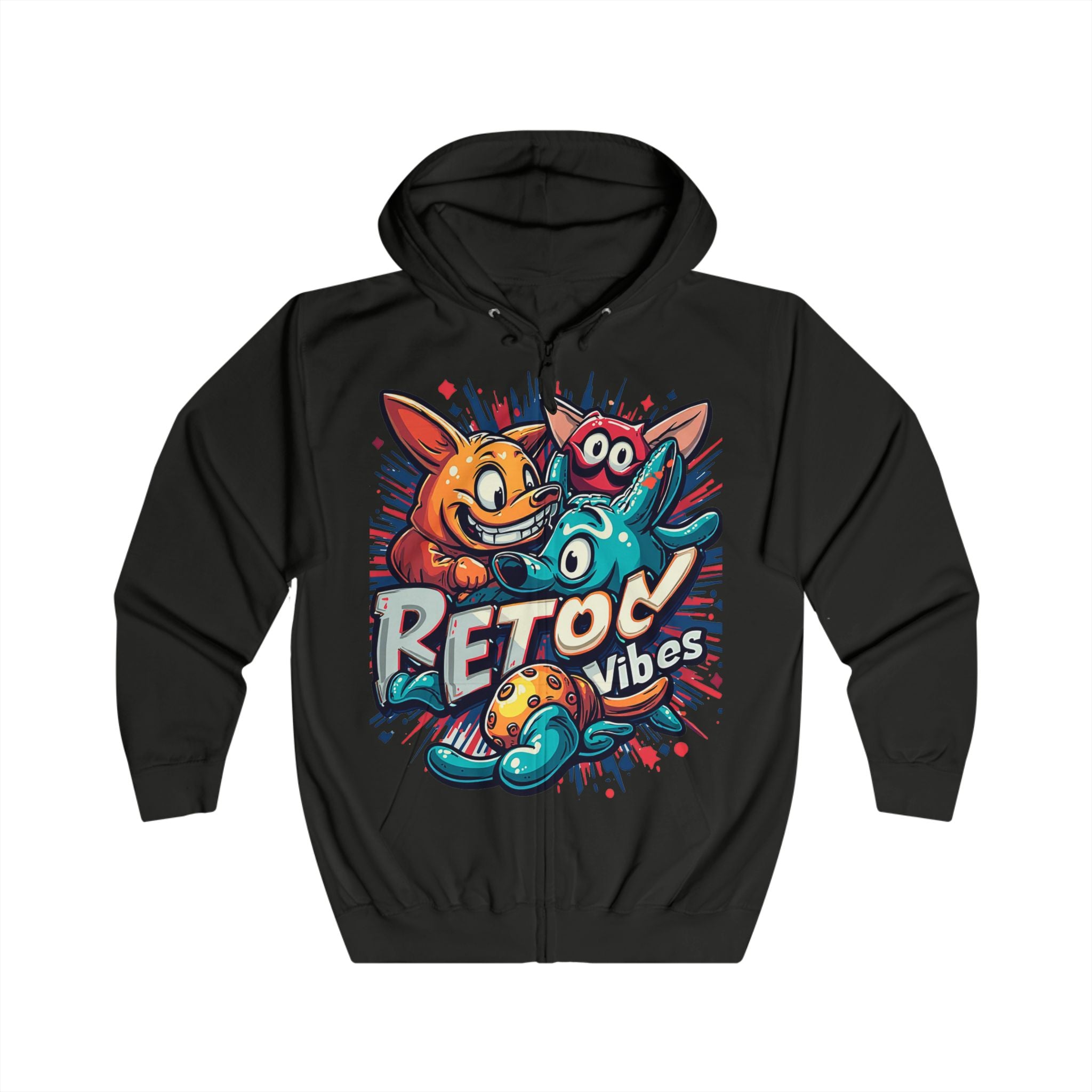 Retro Vibes Men's Cartoon Hoodie - Vintage Nostalgia