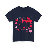 Heart Pattern T-Shirt – Stylish Pink and Red Hearts Design