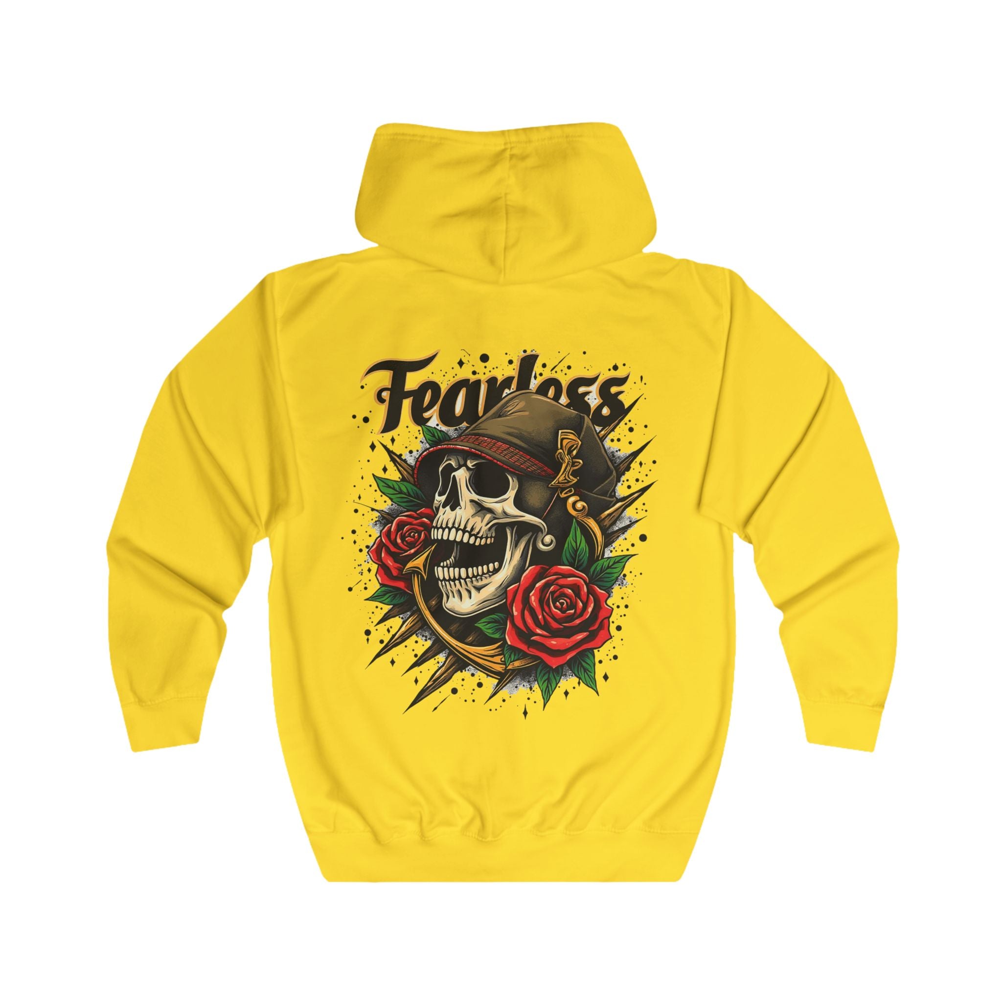 Skull & Rose Hoodie - Fearless Tattoo Art Design