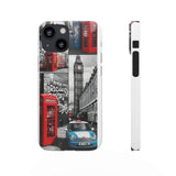 Graffiti Phone Case: London Skyline, Neon Accents, Edgy Styl - Phone Case by Printify | Unique designs from ArteoDesign