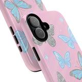 Y2K Butterfly Pink iPhone Case – Glitter Aesthetic