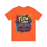 Flow Vibes Graphic T-Shirt – Retro Boombox Hip Hop Style Tee