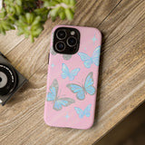 Y2K Butterfly Pink iPhone Case – Glitter Aesthetic