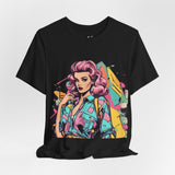 Vibrant '90s Throwback T-Shirt for Women | Retro Pop Art Graphic Tee