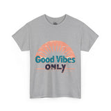 Good Vibes Only Positive Energy Typography T-Shirt