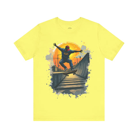 Men's Sunset Skateboarding Graphic T-Shirt - Urban Style